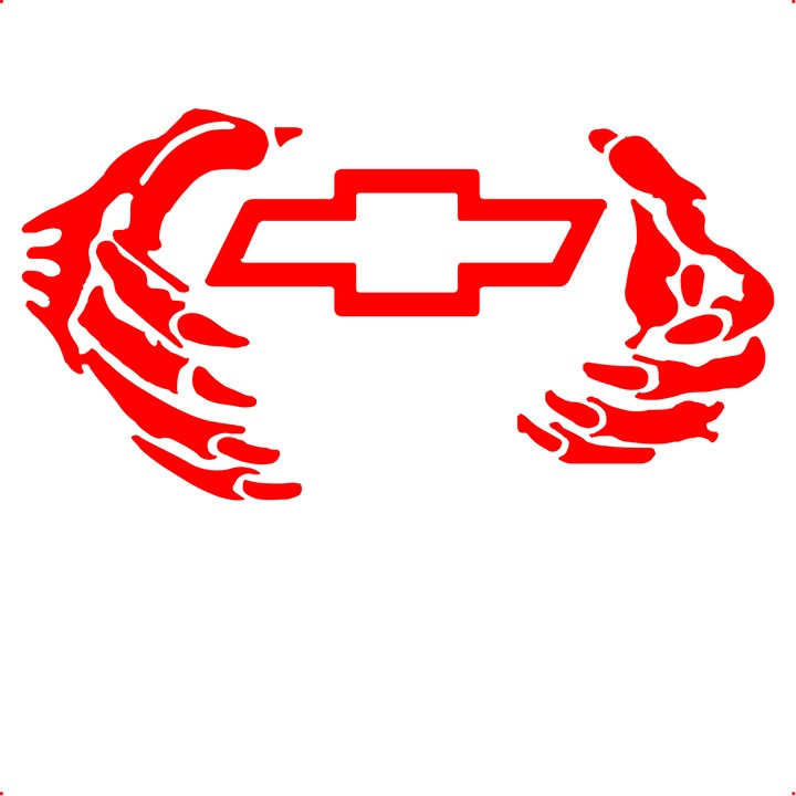 Sticker auto gheare chevrolet stickere auto personalizate, Cri Flo, Culoare Rosu, Marime 21 cm