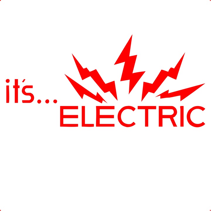 Sticker auto it s electric, Cri Flo, Culoare Rosu, Marime 21 cm