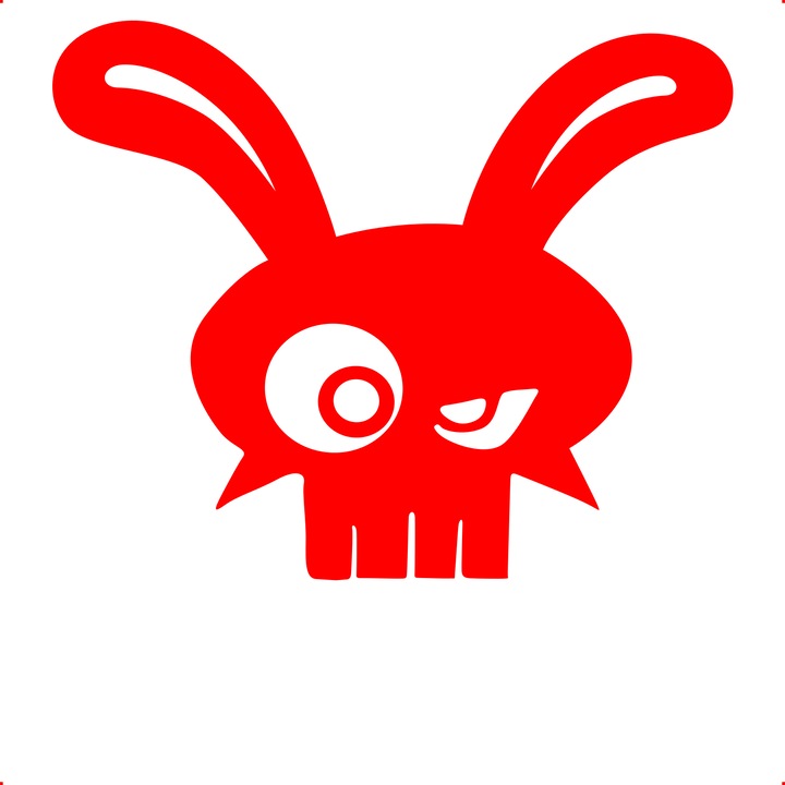 Sticker auto jdm iepure rau, Cri Flo, Culoare Rosu, Marime 21 cm