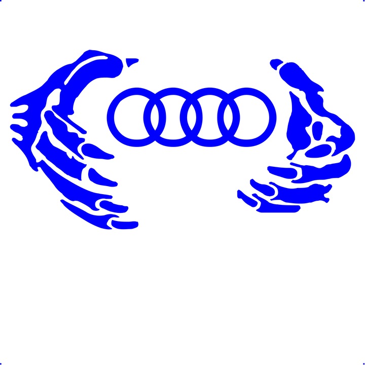 Sticker auto gheare-audi-stickere-auto-personalizate22, Cri-Flo, Culoare Albastru, Marime 21 cm