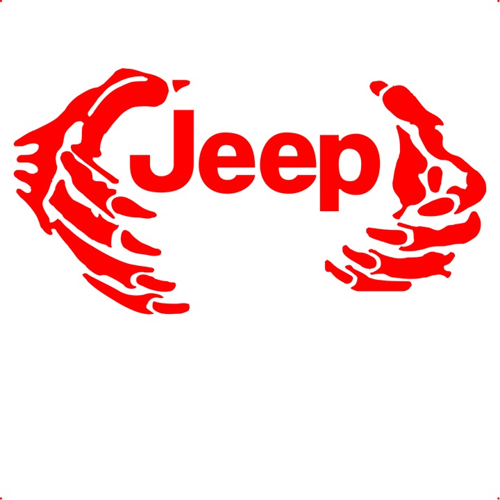 Sticker auto gheare jeep stickere auto personalizate, Cri Flo, Culoare Rosu, Marime 21 cm