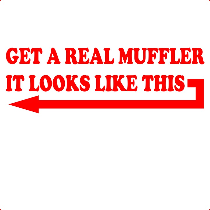 Sticker auto get a real muffler, Cri Flo, Culoare Rosu, Marime 21 cm