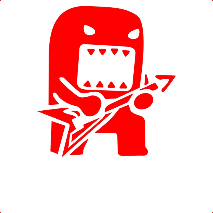 Sticker auto jdm domokun rocker, Cri Flo, Culoare Rosu, Marime 21 cm