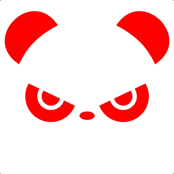 Sticker auto jdm panda oglinda, Cri Flo, Culoare Rosu, Marime 21 cm