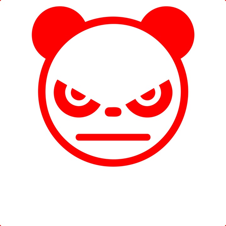 Sticker auto jdm angry face, Cri Flo, Culoare Rosu, Marime 21 cm