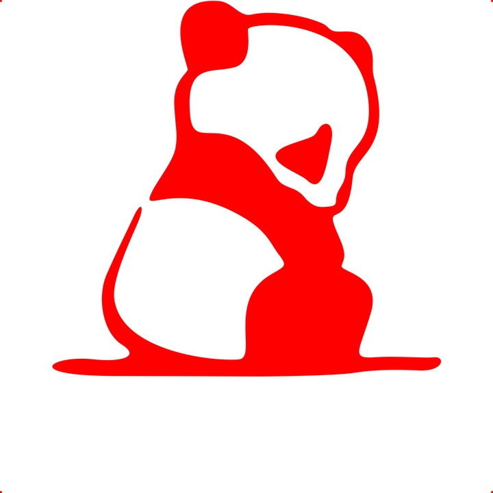 Sticker auto jdm panda suparat, Cri Flo, Culoare Rosu, Marime 21 cm