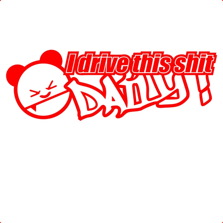 Sticker auto jdm drive, Cri Flo, Culoare Rosu, Marime 21 cm