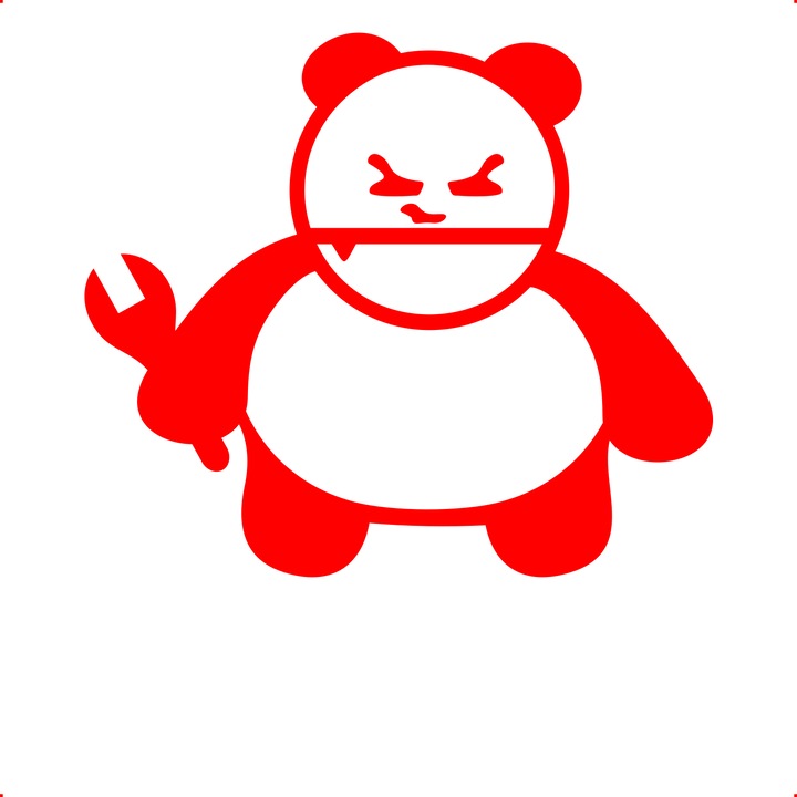 Sticker auto jdm panda mechanic, Cri Flo, Culoare Rosu, Marime 21 cm