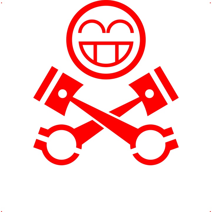 Sticker auto jdm piston happy, Cri Flo, Culoare Rosu, Marime 21 cm