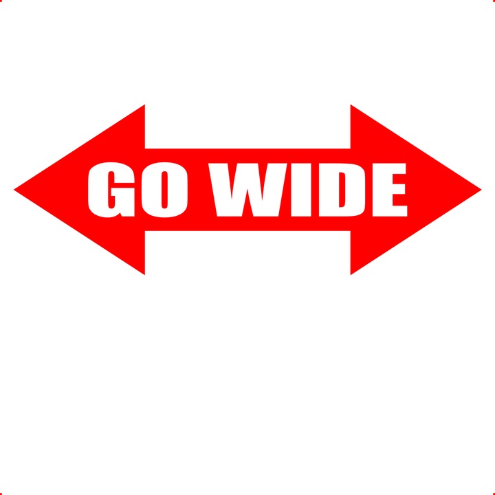 Sticker auto go wide, Cri Flo, Culoare Rosu, Marime 21 cm