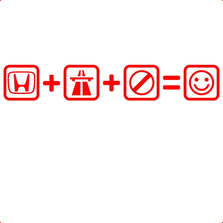 Sticker auto honda autostrada, Cri Flo, Culoare Rosu, Marime 21 cm