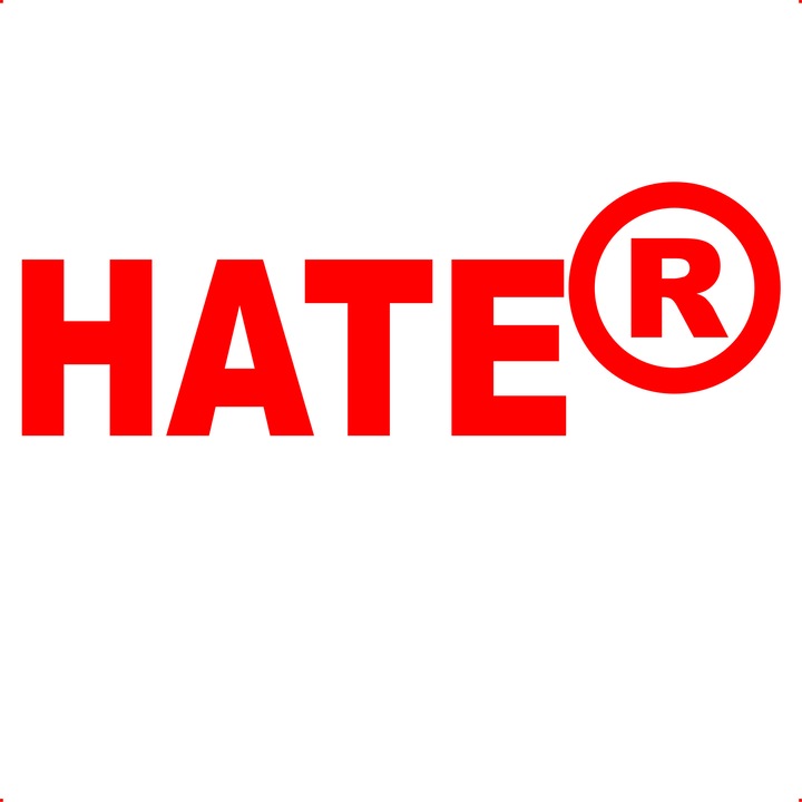 Sticker auto hater v2, Cri Flo, Culoare Rosu, Marime 21 cm