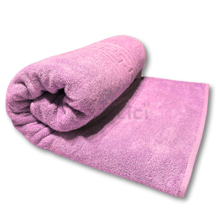 Lila TextiLici 100% pamut fürdőlepedő, 70x140 cm, Gyorsan felszívódik, prémium minőségű, görög szegéllyel