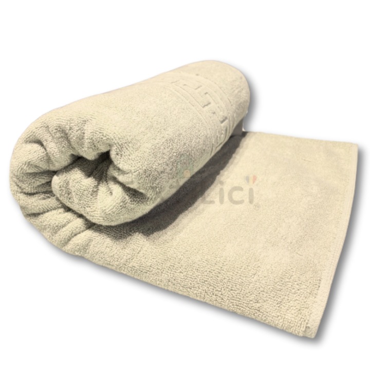 Prosop TextiLici 50x90 cm, Crem, 100% Bumbac, Fir Dublu, Fabricat in Romania – Ideal Fata, Maini, Picioare, Absorbant, Calitate Premium