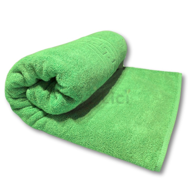 Хавлиена кърпа за баня TextiLici 100% памук 70x140 см – Бързо попива, Премиум качество, Гръцки кант, Светлозелен