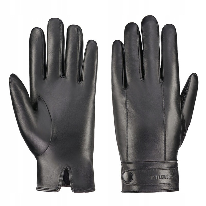 Manusi barbati Betlewski GLM-LG-3, piele, negru, 21.5 cm