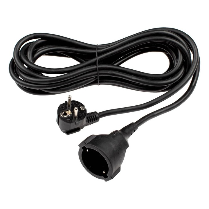 Черен удължителен кабел с детска защита 3680 W - 5 м