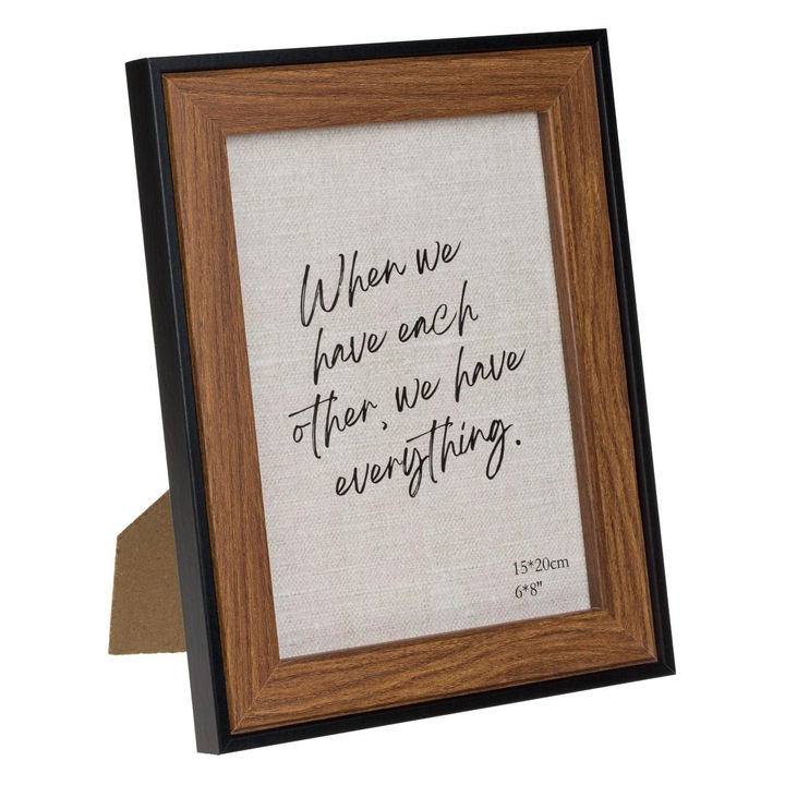 Rama Foto din Lemn Maro cu Margine Neagra 15x20cm