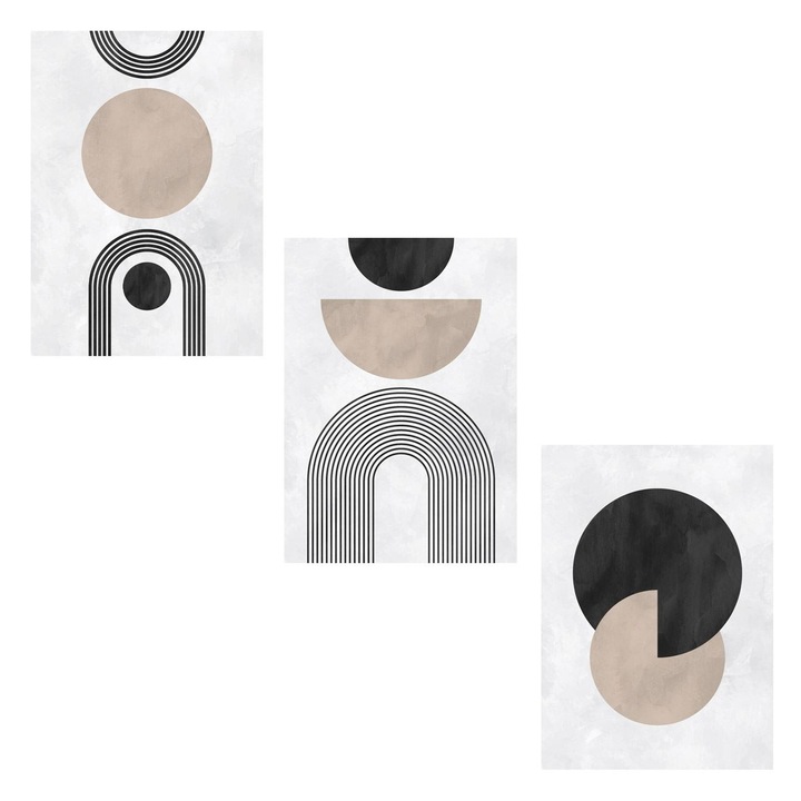 Комплект постери - декоративен постери с модел "фигури" 50x70см - 3 бр.