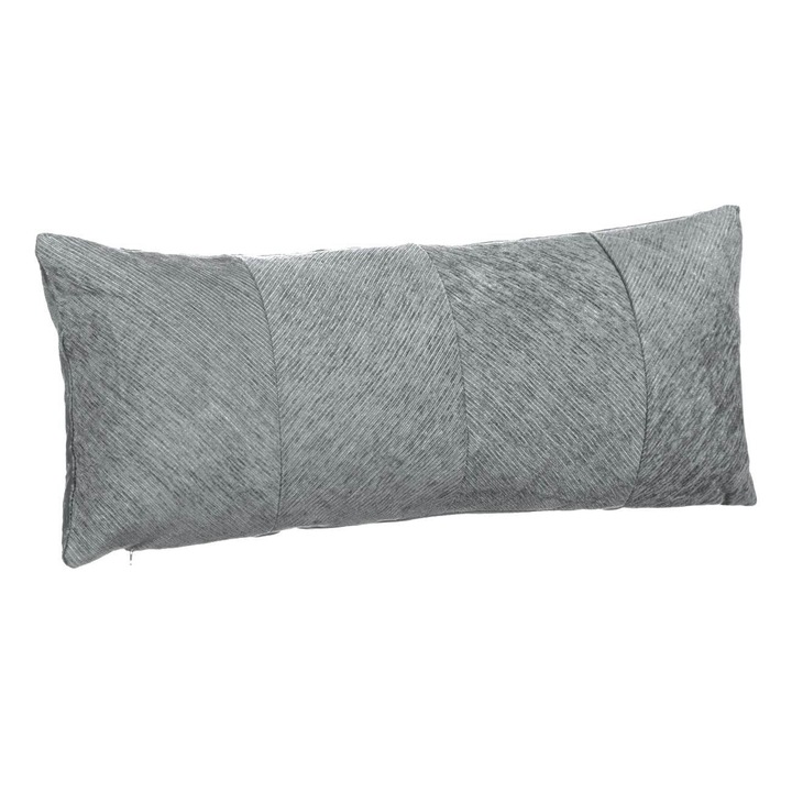 Pernă Decorativă Chenille, Model Dungi, Gri, 70x30cm, MYONNA IT & E- COMMERCE ®