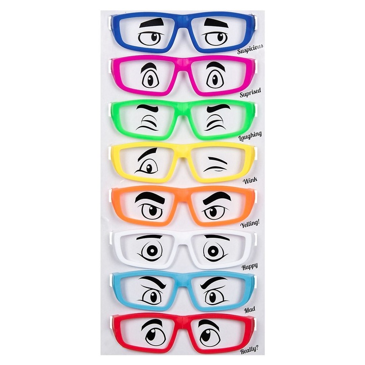 Ochelari de petrecere din plastic color - 8buc