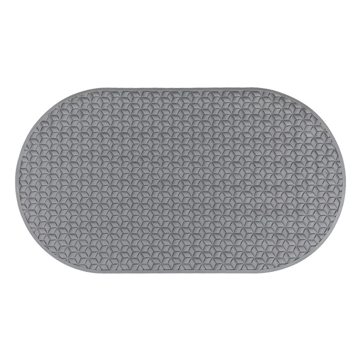 Covoras antiderapant gri cuburi 3d pentru baie