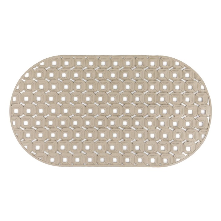 Квадратна противоплъзгаща постелка за баня в бежово-бежово 70x39 см