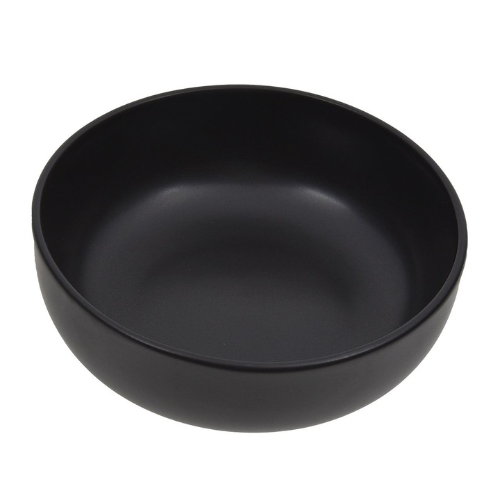 Bol adanc, ceramica, 680ml, negru
