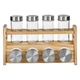 Suport din Lemn pentru Condimente cu 8 Recipiente din Sticla, 85 ml, 26 x 8 x 18 cm