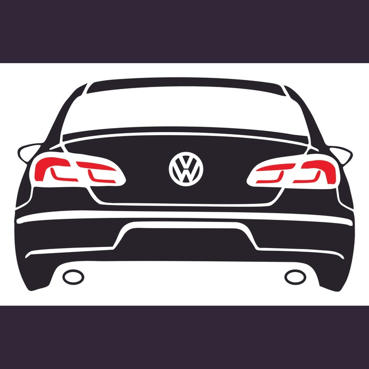 Sticker Auto Volkswagen Passat Cc Vw, 20 cm, negru