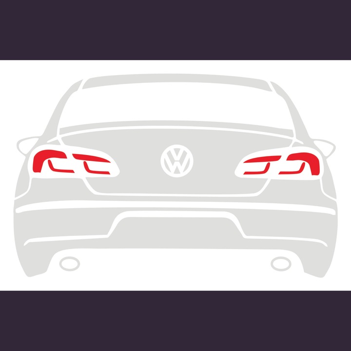 Sticker Auto Volkswagen Passat Cc Vw, 20 cm, alb