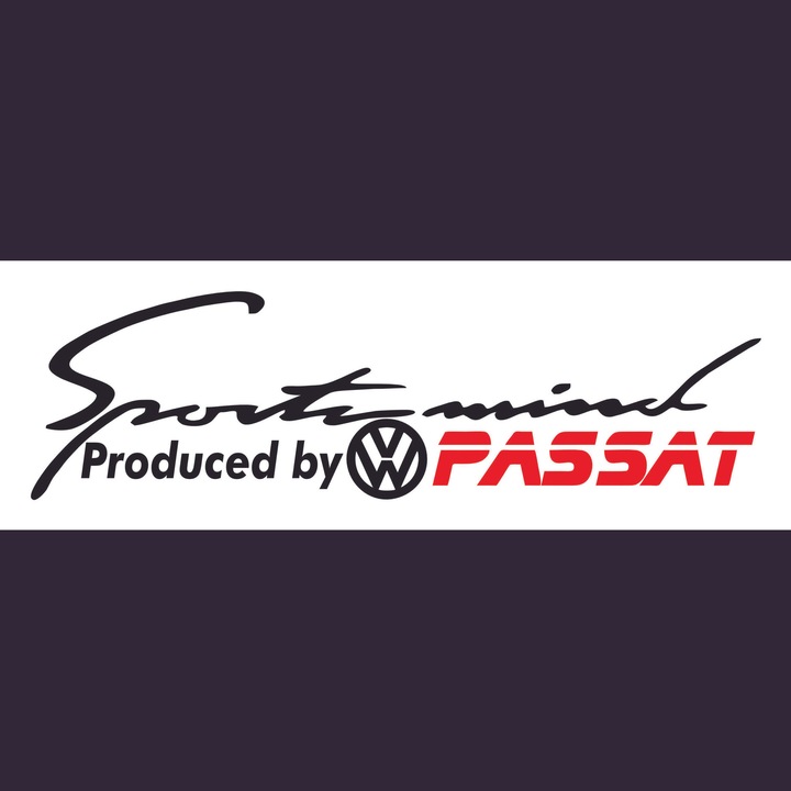 Sticker Auto Volkswagen PASSAT Vw, negru-rosu, 25 cm