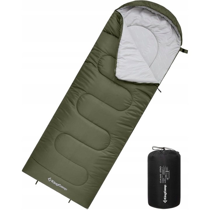 Sac de dormit Luka 220x75 cm, poliester 190T, umplutura Comfort Loft, 3 sezoane, gri