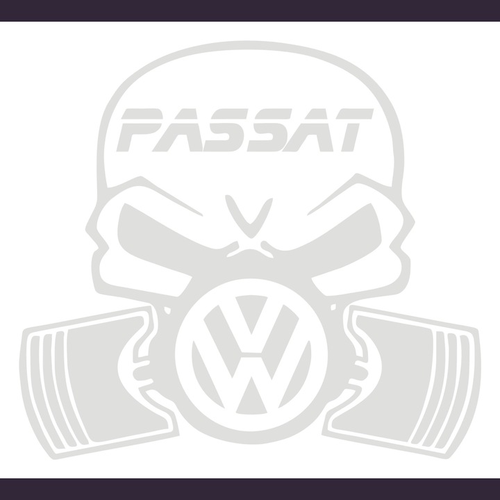 Volkswagen Passat Vw Gangster Koponya Autómatrica, fehér, 20 cm