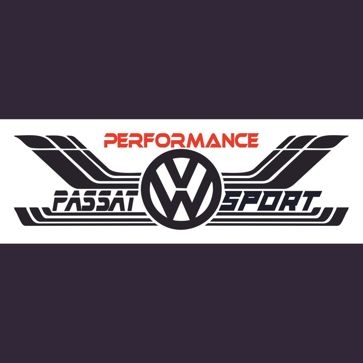 Sticker Auto Volkswagen Passat Vw Sport perfromance, 40 cm, negru