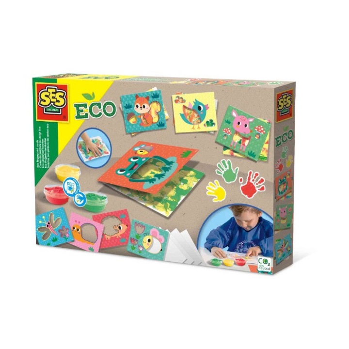 Pictura cu degetele+sabloane, multicolor