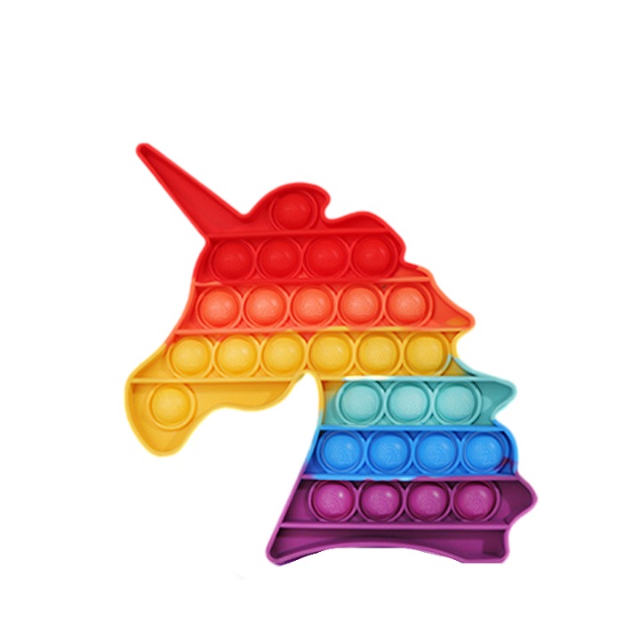 Nyomós Pop Fidget Játék Szilikon Antistressz Többszínű, Szenzoros Játék Gyerekeknek, Pihentető Oktatójáték, Unikornis