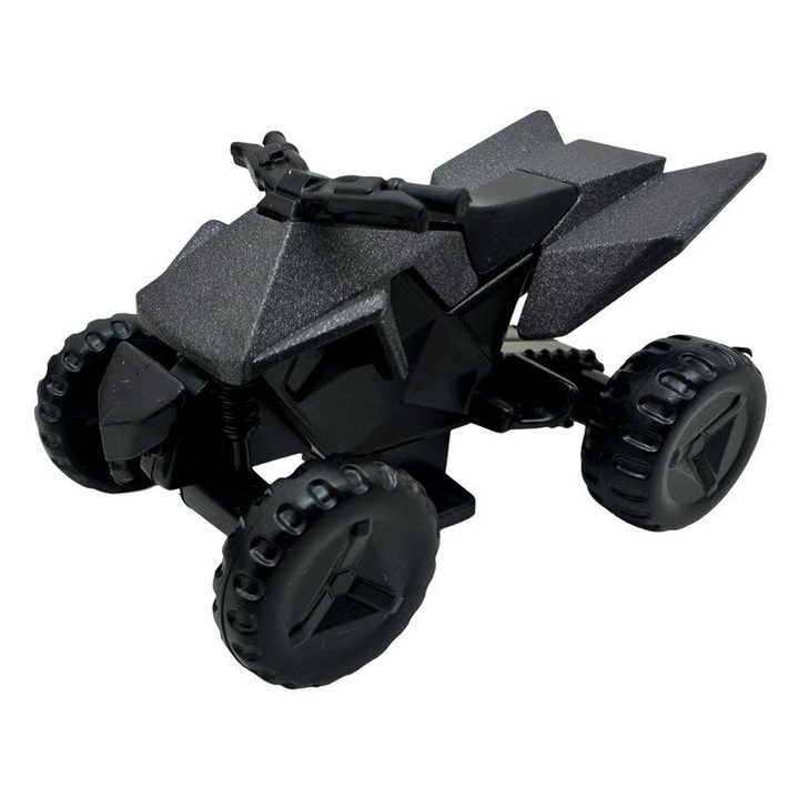 Macheta metal Tesla Cybertruck cenusie cu atv metal 1:32 cu sunet, lumini, deschide usile