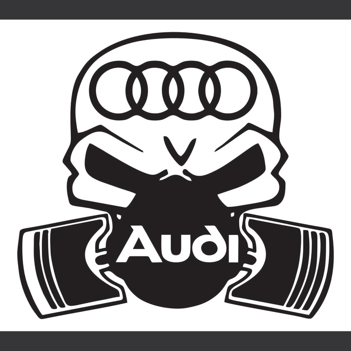 Sticker Auto Audi gangster, negru, 20 cm