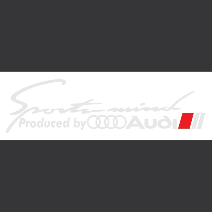 Sticker Auto Audi Sports Mind, Alb, 25 cm