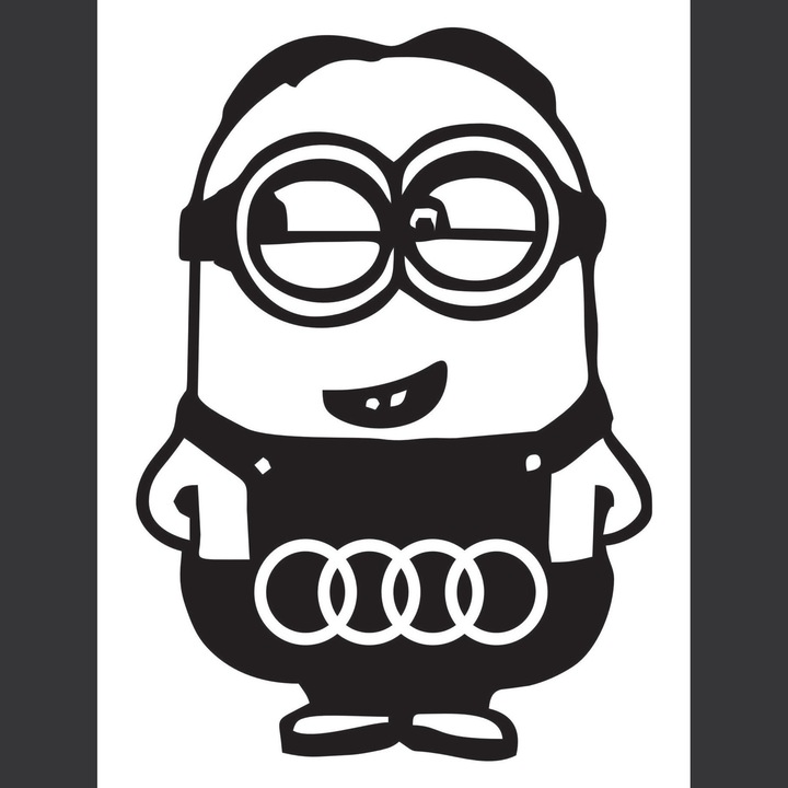 Sticker Auto Audi minion, negru 20 cm