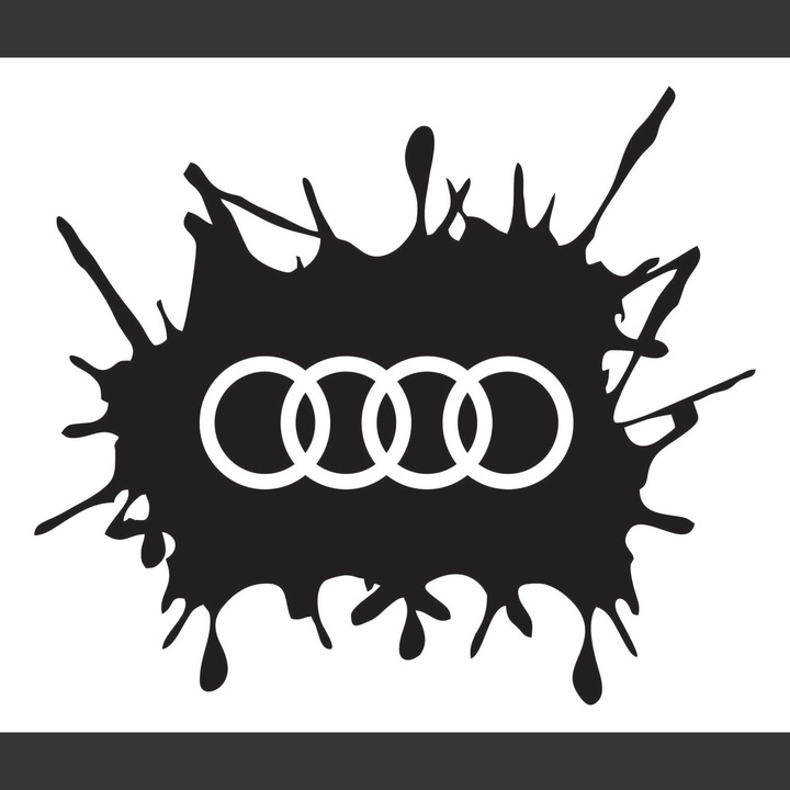 Sticker Auto Audi splash, negru, 20 cm