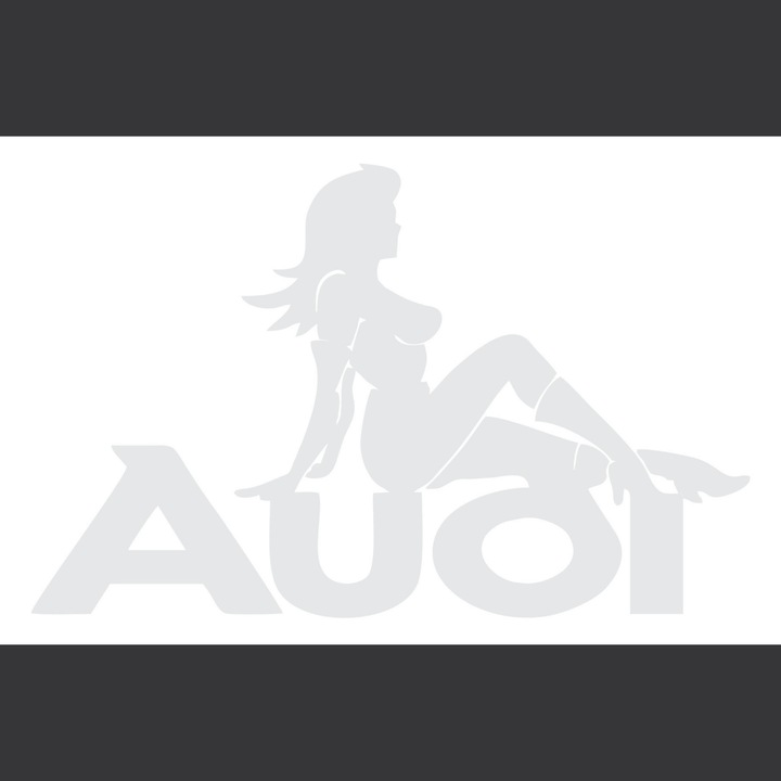Sticker Auto Audi girl sexy 04, alb, 20 cm