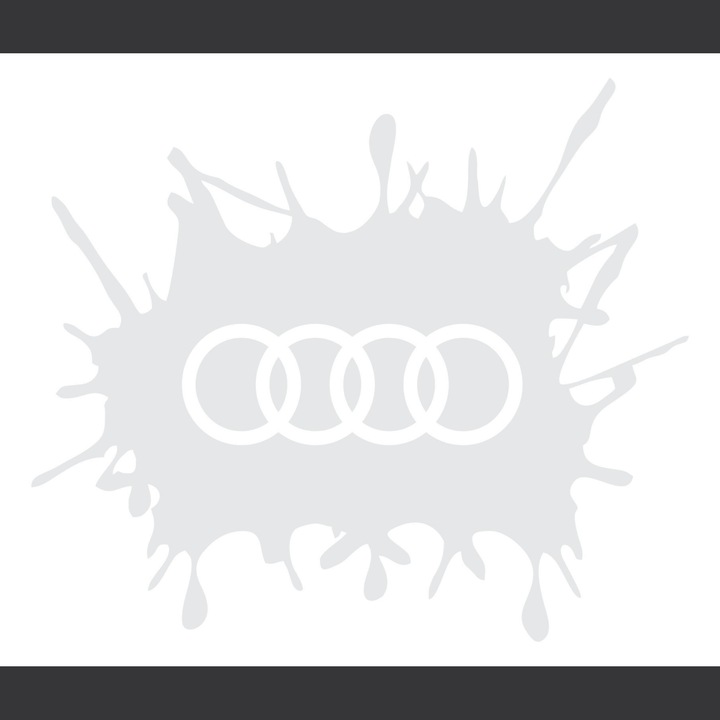 Sticker Auto Audi splash, alb, 20 cm