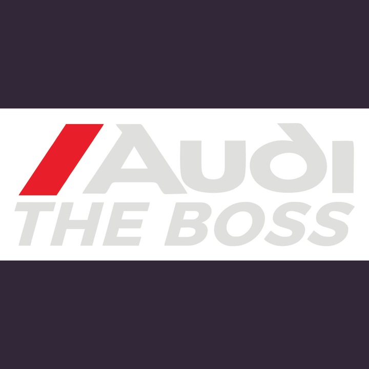 Sticker Auto Audi the boss, 20 cm, alb