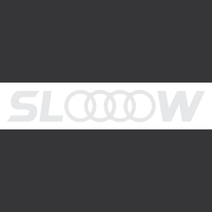 Sticker Auto Audi sloow, 20 cm, alb