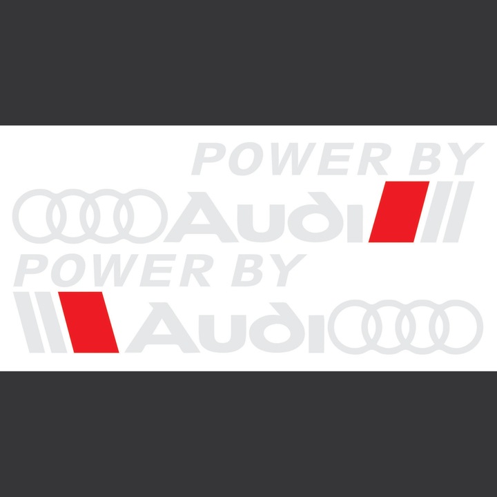 Set Sticker Auto Audi Racing, 30 cm, alb