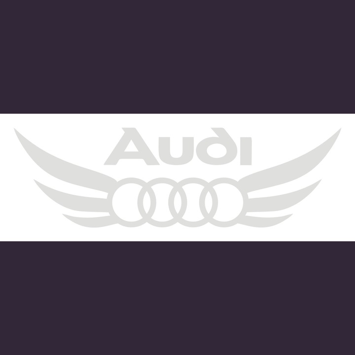 Sticker Auto Audi aripi, 20 cm, alb, ORACOL