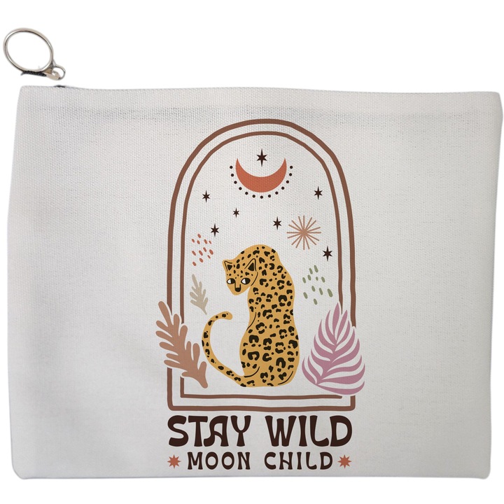 Portfard Cosmetice tip Plic Boho Style 2, 23x18 cm, Alb, BEKZ®