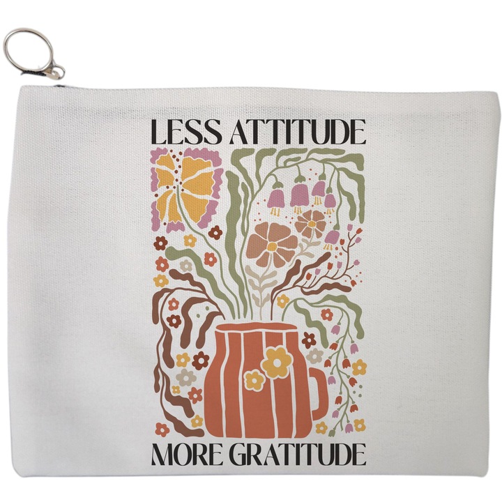 Portfard Cosmetice tip Plic Boho Style 1, 23x18 cm, Alb, BEKZ®